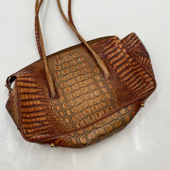 Brahmin brown exotic leather shoulder bag - Picture 3 of 8